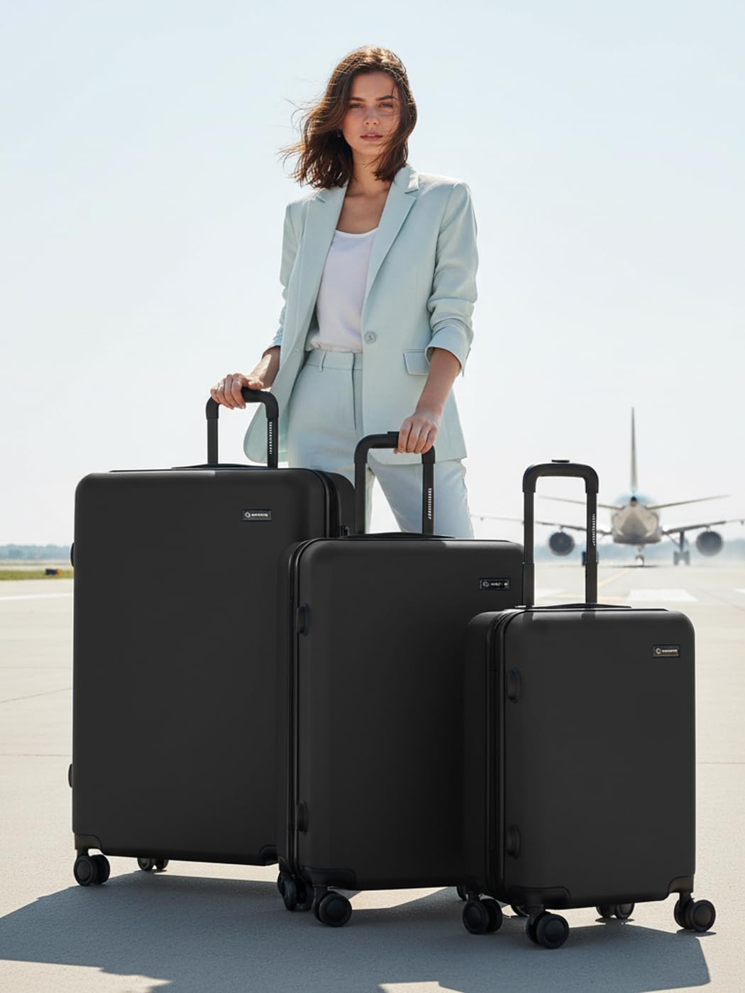 Smartbox Kofferset 3-teilig Hartschale ABS 4-Doppelrollen | Edition 05, 3er Set 41/61/101 L, Zahlenschloss, Leichte ABS-Hartschale