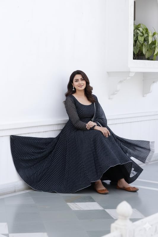 Image of Women's Georgette Anarkali Gown with Dupatta Set | Festive | Traditional | Wedding 190 Aarohi