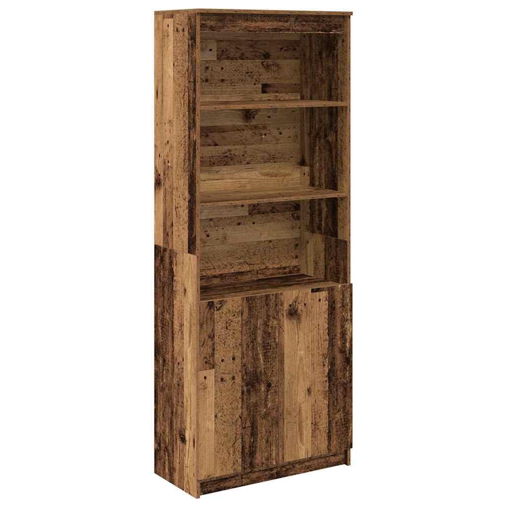 Aparador con aspecto de madera envejecida, 70 x 35 x 180 cm, material de madera, para salón, pasillo, cocina
