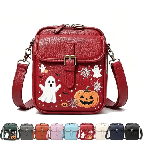 Image of Leather Crossbody Bag for Women,Anti-Theft Messenger Bag with Large Capacity,Built-in Purse Card Slots Shoulder Sling Bag