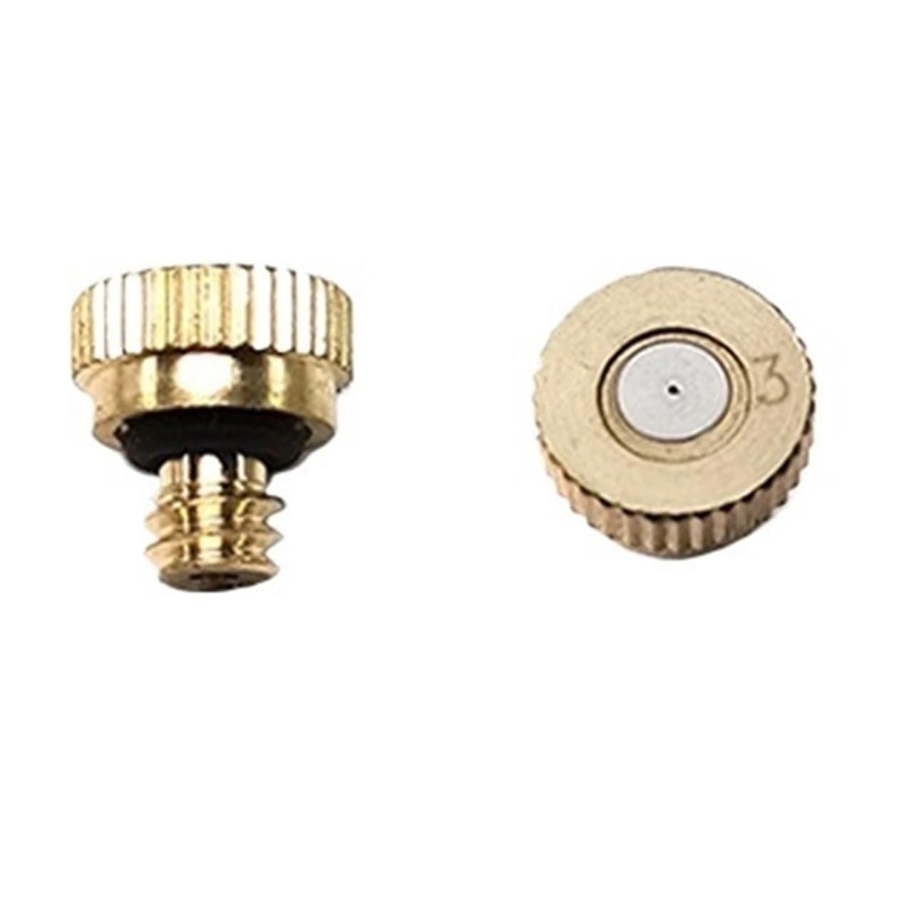 Brass Mister Nozzles 20Pcs Threaded Brass Misting Nozzle 0.1-0.8mm Orifice Water Mister Parts Fog(0.3mm)