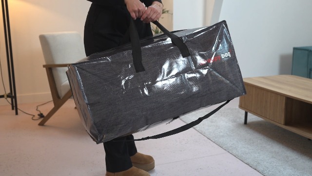 WRAPPYBAG Set van 10 Grote Plastic Opbergzakken – Jumbo XXL Verhuiszakken – Waterdicht, Versterkt en met Rugzakriemen – Ideaal voor Kleding & Beddengoed – 76 x 36 x 38 cm