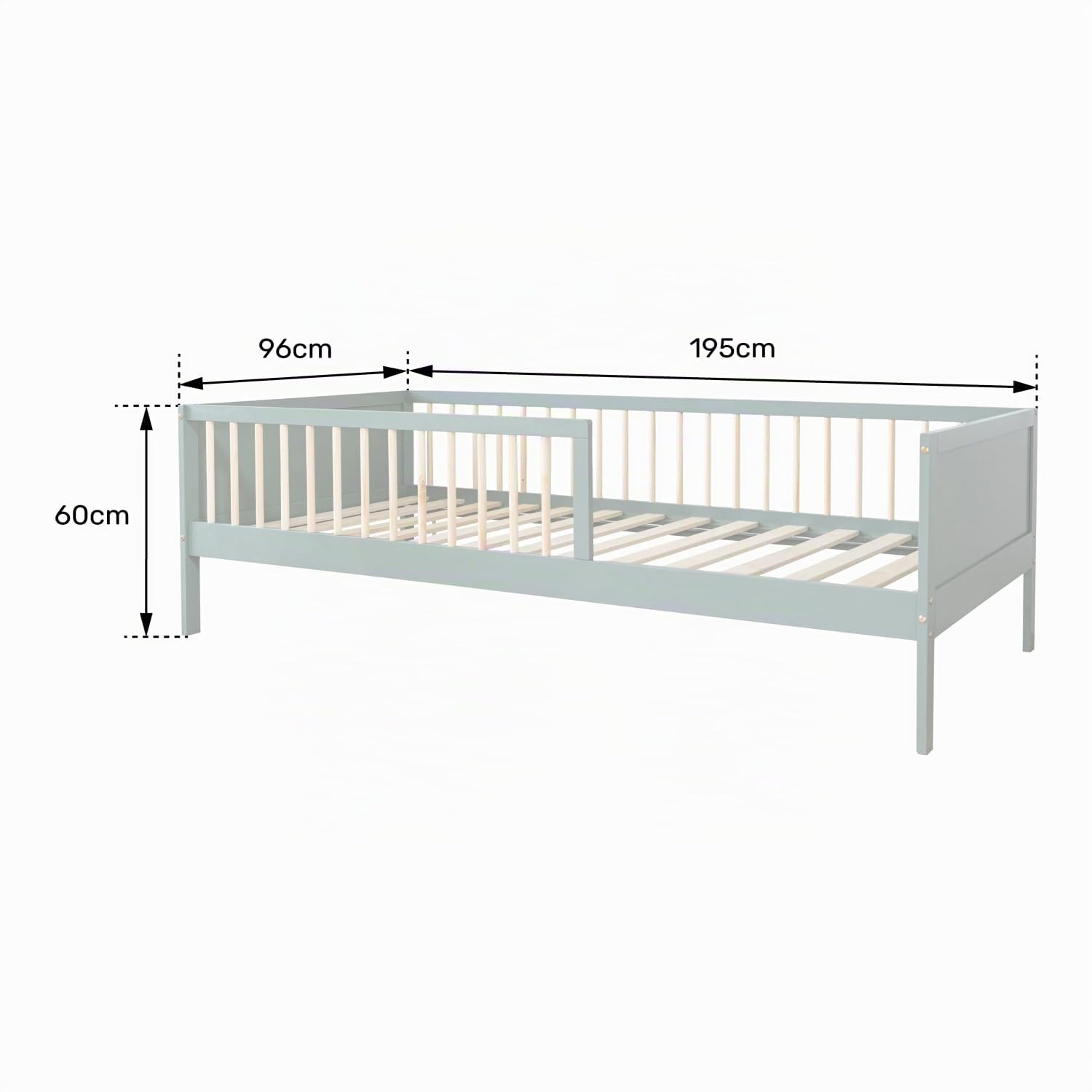 Happy Garden Cama Infantil Adam, tamaño 190x90cm, con somier Estructura de Madera Azul Oscuro, fácil de Montar Una excelente opción para Crear un Dormitorio Infantil Alegre y Acogedor.