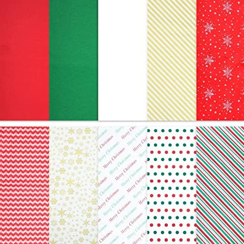 Sasifeni 50 Sheets 20x20" Christmas Tissue Paper Gift Wrapping Paper 10 Colors Christmas Wrapping Paper for Xmas Gift Wrapping, DIY Crafts, Wine Bottles