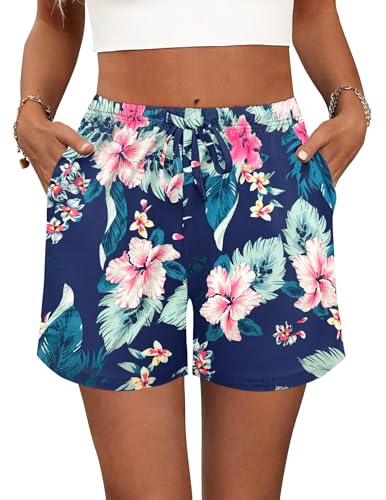 Image of Ekouaer Pajama Shorts for Women Soft Comfy Lounge Shorts Drawstring Pj Shorts Short Pajama Bottoms with Pockets S-XXL
