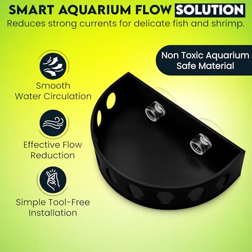 Image of Aquarium Filter Baffle, Universal HOB Filter Compatible, Slow Flow Design for Betta Fish and Shrimp Tanks, 2 Suction Cups for Easy to Install Aquarium (Small)