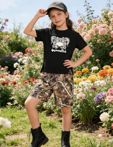 Image of Girls Clothes Short Sleeve Tie Dye Top Shorts and Pants 2PCS Girls Summer Outfits Size 6-16