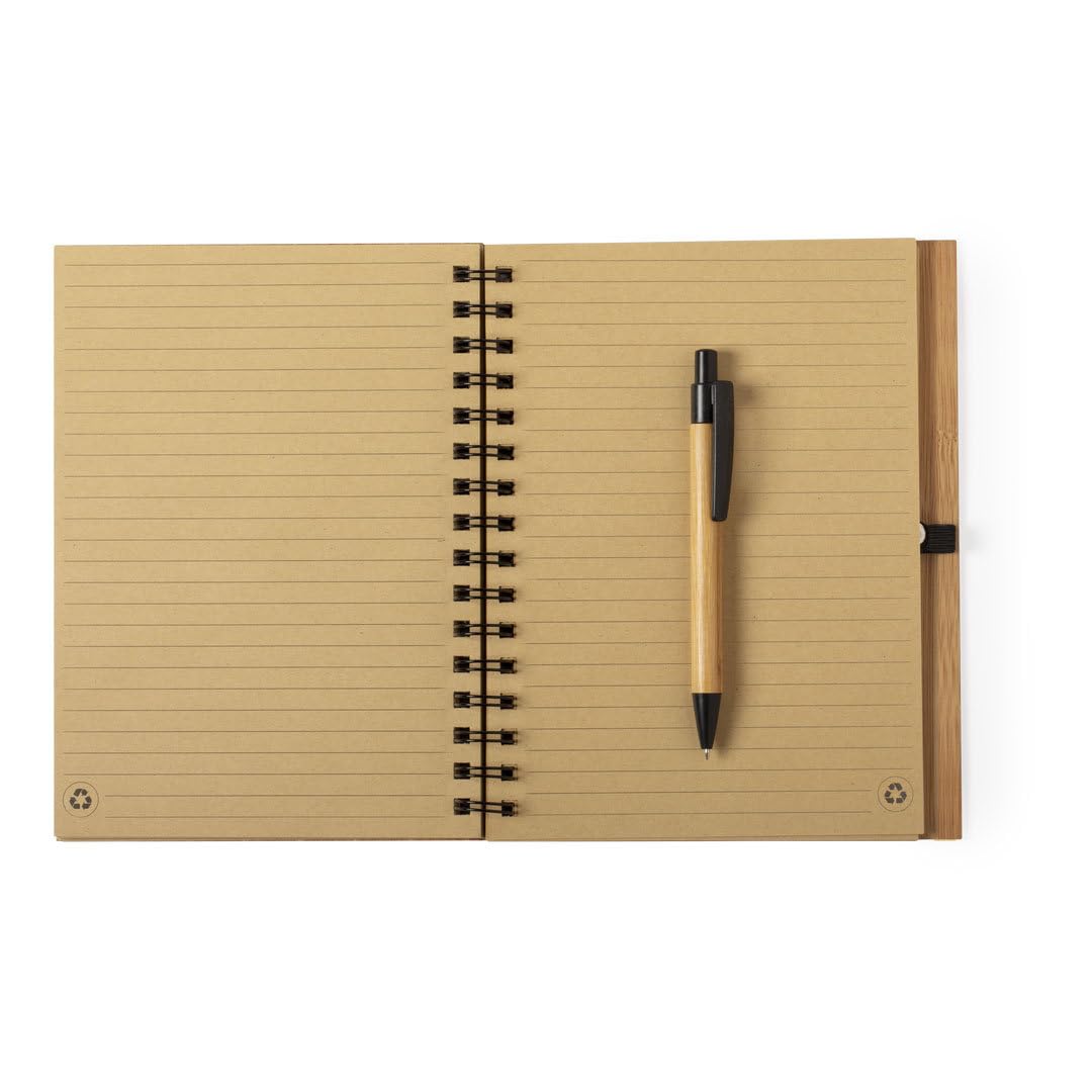 Taccuino Agenda e Penna Personalizzate a Sfera Legno Bambu' con Incisione Nome Regalo Laurea Comunione Compleanno con Scatola Bomboniera per Cerimonia Regalo Maestra Natale