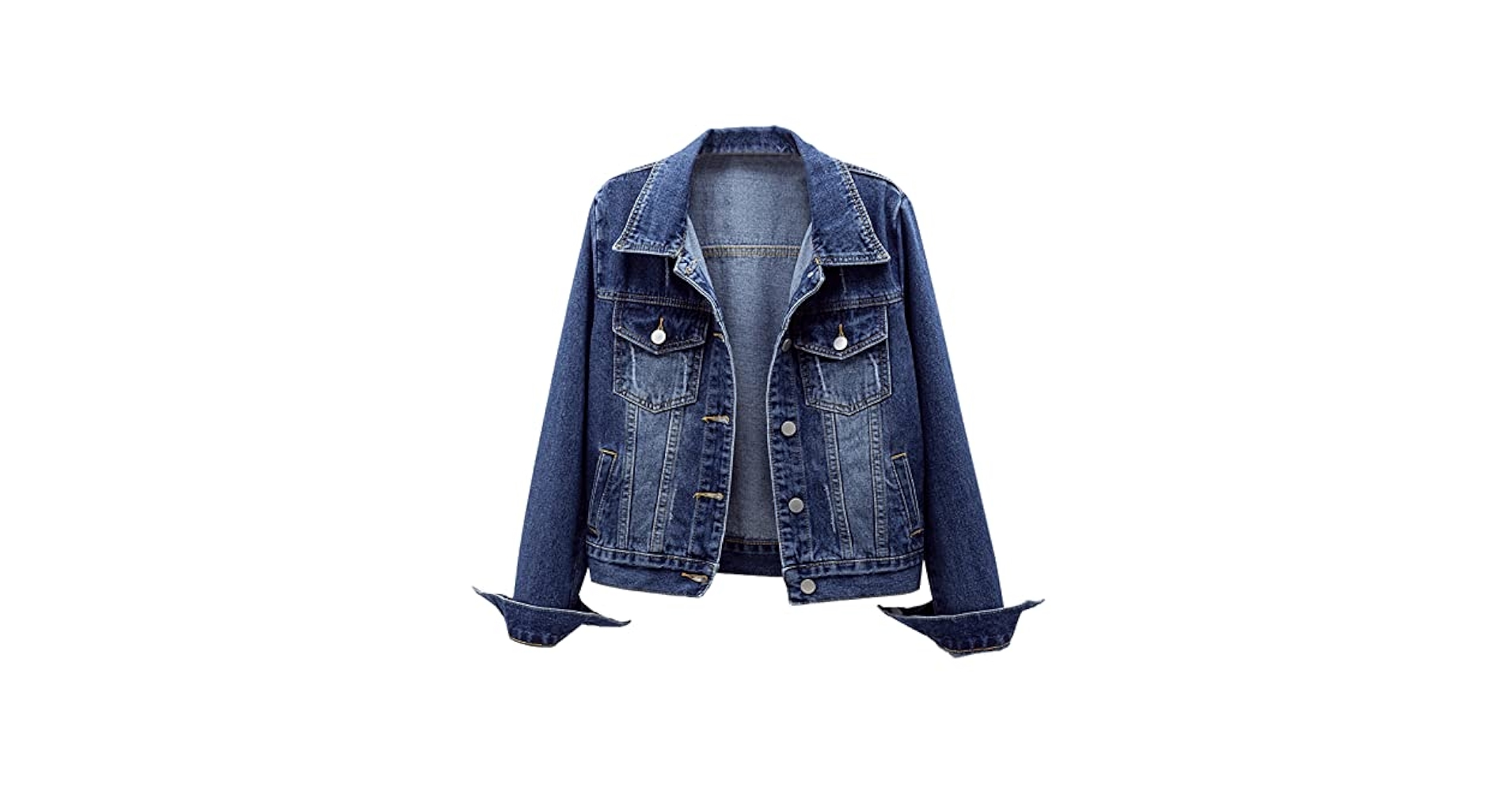 Women's Casual Jean Jacket Distressed Ripped Denim Jacket