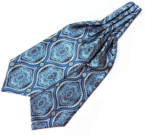 Men's Polka Dot Plaid Floral 100% Silk Cravat Ties Jacquard Woven Ascot
