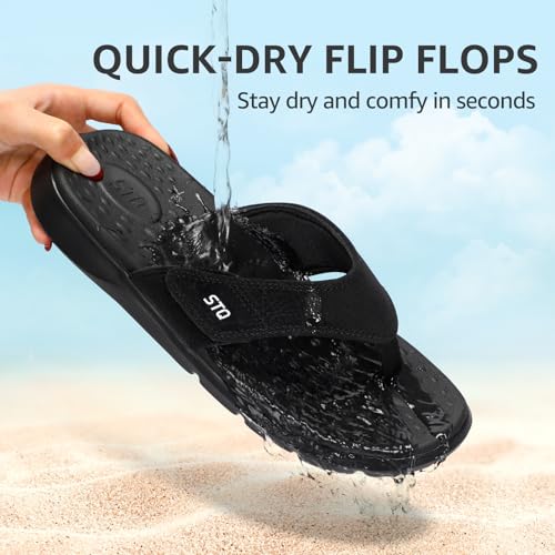 STQ Orthopedic Flip Flops for Women | Memory Foam Flip-flops for Plantar Fasciitis with Arch Support Pain Relief4