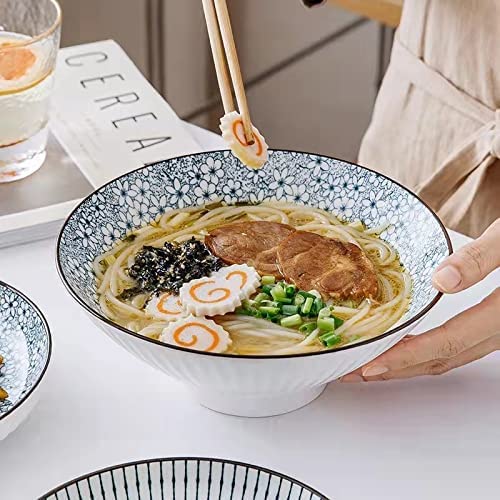 Jdztc Ramen Bowl Set Of 4 With Chopsticks Japanese Ceramic Ramen Bowl Asian Soup Bowls And Spoons Set Kit 12Pcs #TOP4