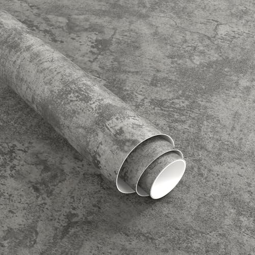 Magielif 壁紙 コンクリート 壁紙シール グレー コンクリート リメイクシート 30CMx3M 厚手 耐久 耐候 防ペット傷 壁/床/家具の補修神素材 剥が せる 壁紙 無臭 無毒 防水 防油 防汚 防カビ 初心者フレンドリー diy 女性でも簡単に取り付けられる 天井 浴室 賃貸 つや消し 壁紙