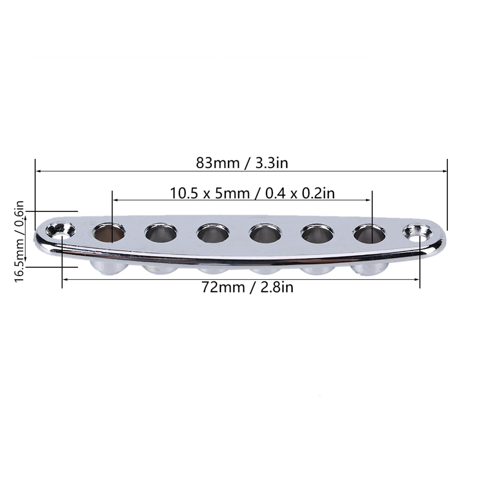 KooingTech Guitar String Ferrules, 0.4 * 0.2in Hole Guitar Parts String Pass Plate, Zinc Alloy Electric Guitar Bridge for Guitar Enthusiasts, Players or Music Bands