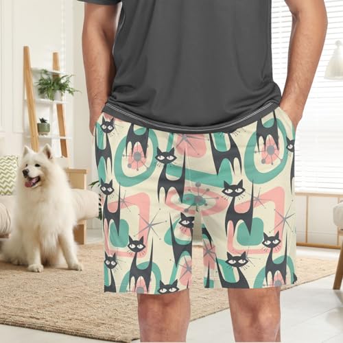 visesunny Mens Pajama Bottom Animal Printed Soft Sleep Shorts for Men Breathable Loungewear Pjs Pants with Pockets Size S-XXL2