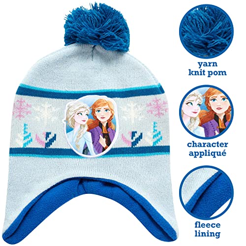 Disney Girls Frozen Winter Hat and 2 Pair Gloves or Mittens (Age 2-7)2