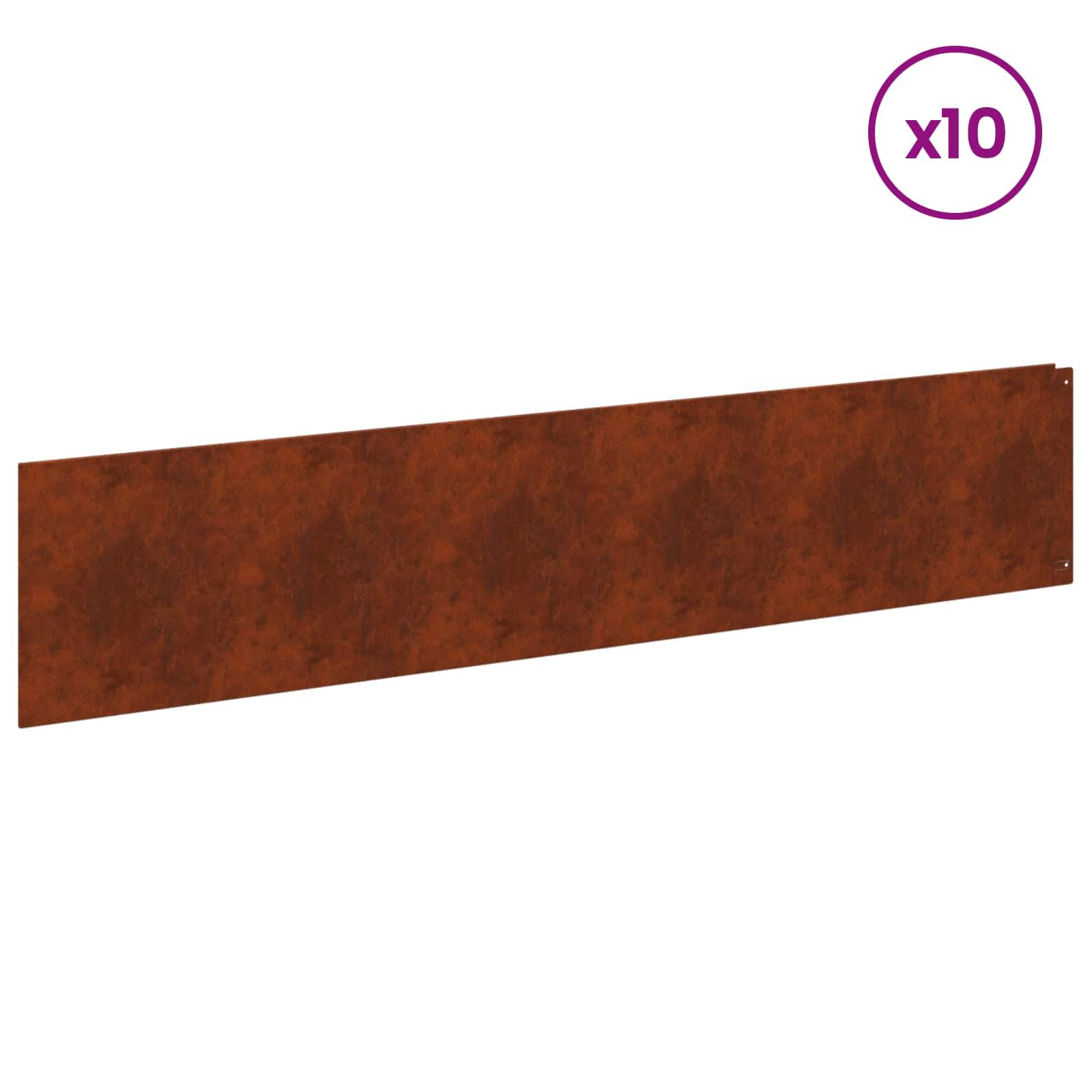 Gazonrand 10 szt. 100 x 22 cm stal nierdzewna