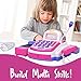 Pretend Play Pink Cash Register Toy - Learn & Play Shopping Kids Toys with Electronic Mic, Scanner, Calculator, Play Food, Fake Money and Basket