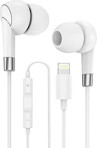 Auriculares Lightning para Apple, auriculares con cable con micrófono para iPhone 14 Pro Max 13 12 11 SE2 XS XR X 8 Plus 7 6s 5 iPad iPod Touch,