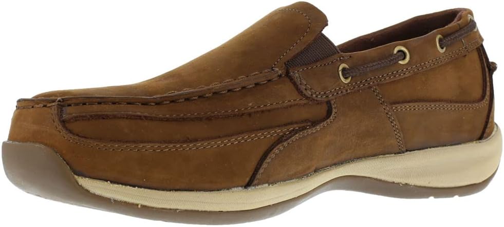 Rockport Work Men's Sailing Club RK6737 Slip On Boat Shoe, Brown, 7.5 W US