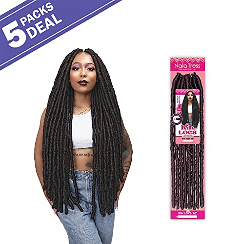 Janet Collection Crochet Braids Nala Tress Rih Locs 20" (5-Pack, Burg) #TOP1