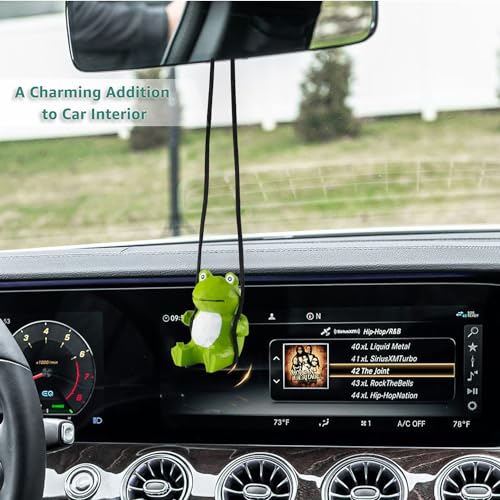 VIPbuy 100% handgefertigte hölzerne schwingende Frosch-Auto-Hängedekoration – niedliche, handgeschnitzte, bemalte Holz-Frosch-Figur, Auto-Spiegel-Hängezubehör, Dekoration, Geschenke