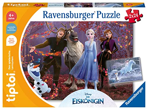 Ravensburger Tiptoi Jeu 00134 Puzzle pour Petits explorateurs Disney La Reine des Neiges - 2 x 24 pièces - Puzzle Enfant à partir de 4 Ans