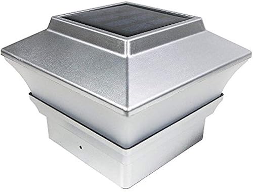Miniatura 2 de RELIGHTABLE NegroMarrónPlataBlanco 4 x 4 Solar Post Deck Cap Fence Light PVC Vinilo (plateado, 4 unidades)