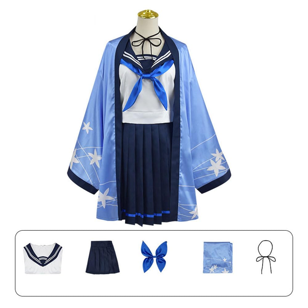 Amazon.co.jp: ブルアカ コスプレ衣装 御稜名草 桐生キキョウ ブルー 