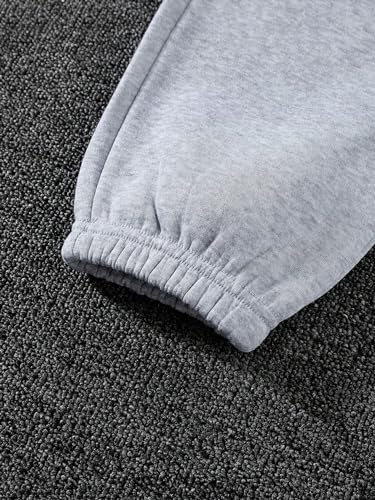 Image of Floerns Girl's 2 Pcs Elastic Waist Jogger Pants Active Running Sweatpants Black and Grey 9Y