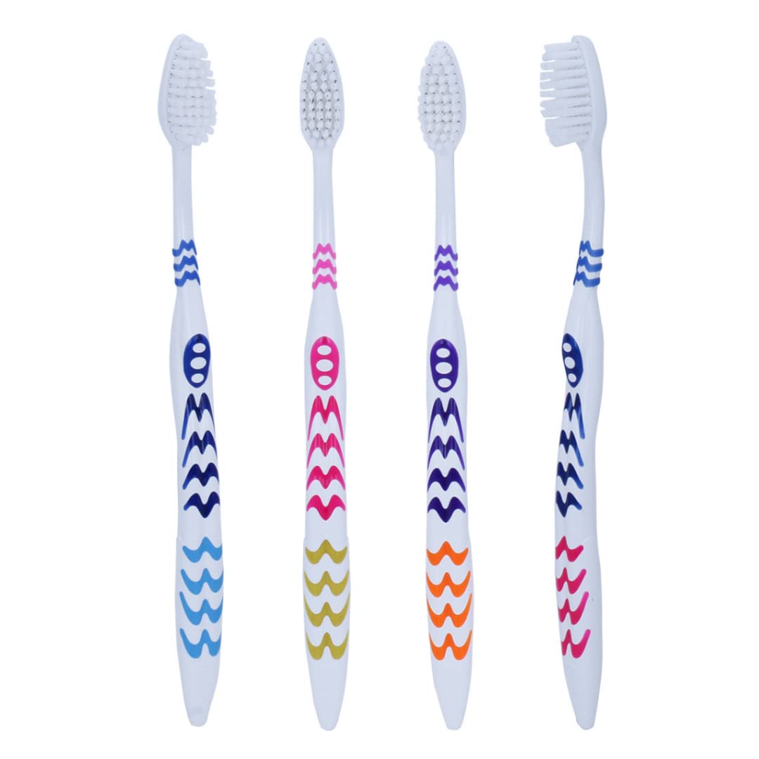 Mango Hard Bristles Toothbrush, Multicolor (Pack of 4)