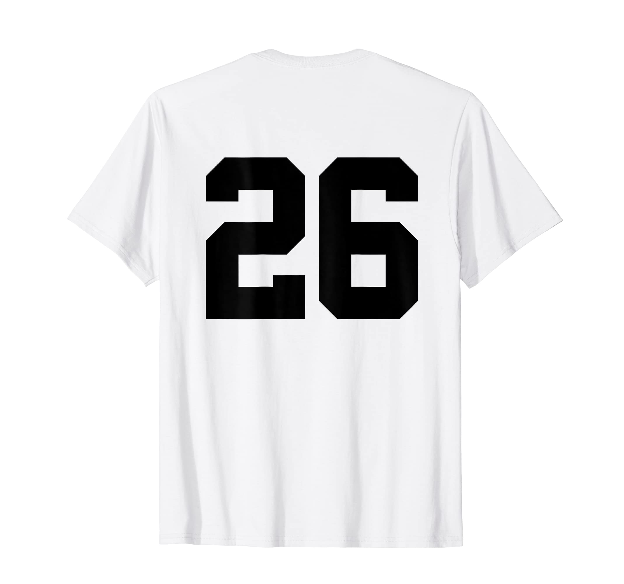 Number 26 Print On Back Only Cotton Team Jersey T-Shirt
