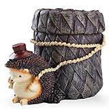 IBWell Desk Pen Toothbrush Pencil Pot Holder,Cute Resin Hedgehog Holder, Desktop Organizer Container Stationery Storage Office Desk Decoration