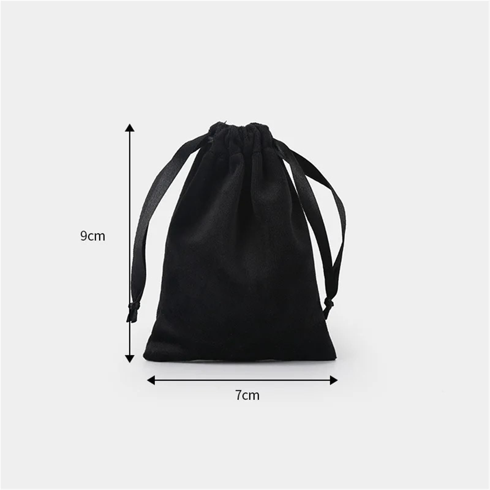 20PCS Samt Lagerung Kordelzug Taschen Weiche Berühren Make-Up Tasche Schmuck Hochzeit Geschenk Paket FüR Schmuck(Black,6x13cm)