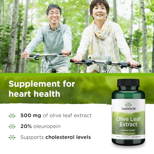 Swanson ITEM-RE-002973:UK-LABEL Olive Leaf Extract Capsules With 20% Oleuropein - Provides Immune Support thumb #2