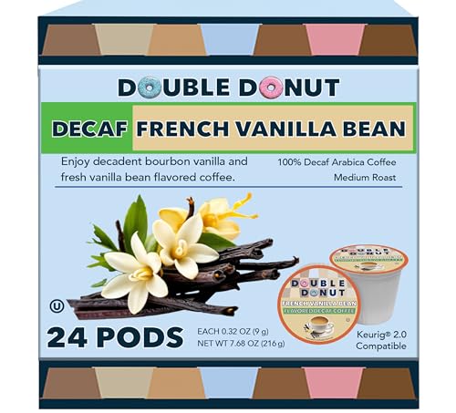 Double Donut Decaf French Vanilla Coffee Pods,...