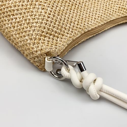 Image of Women Straw Purse Shoulder Handbag Woven Hobo Bag for Beach