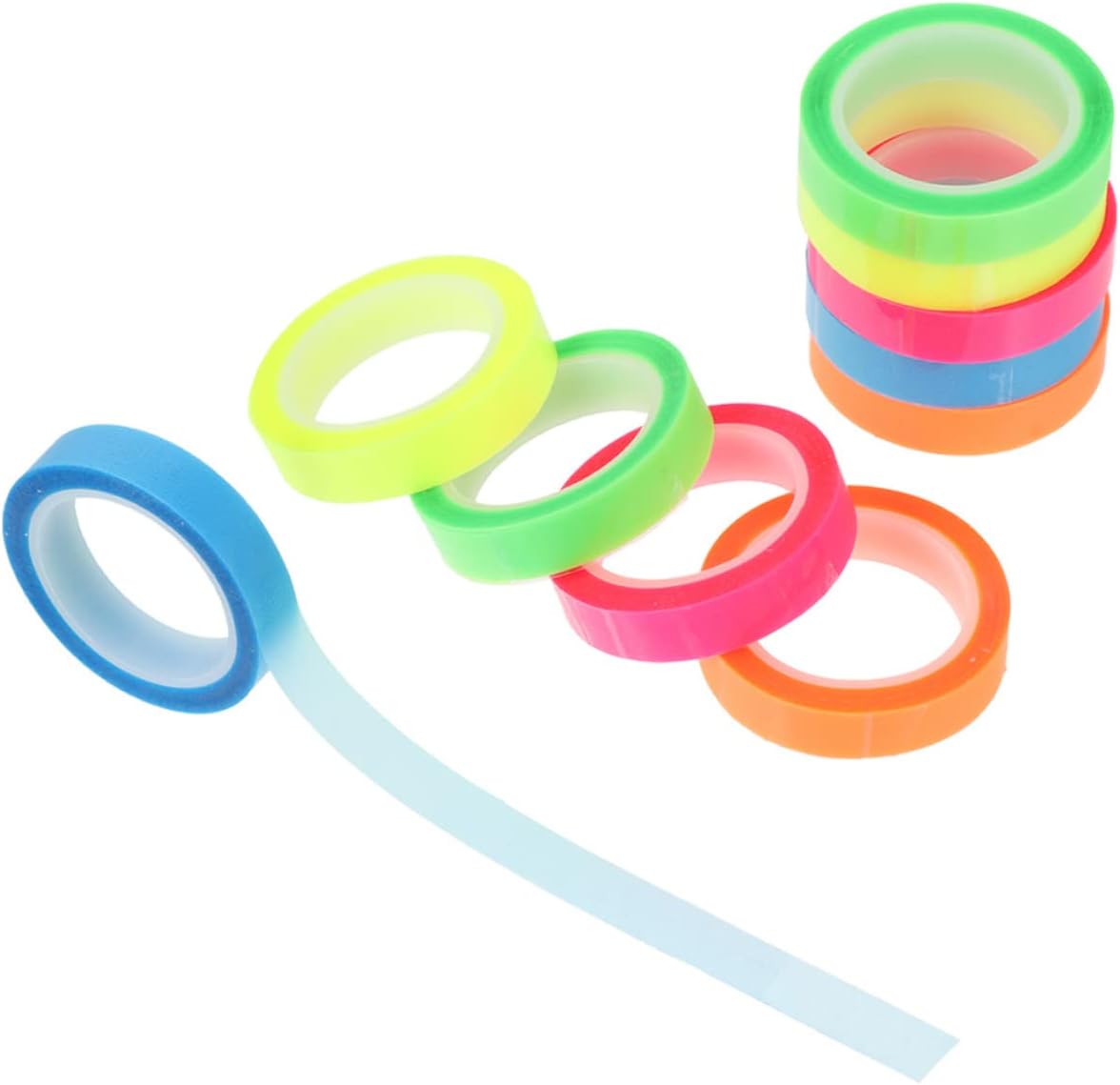 100 Rolls Waterproof Index Sticker neon Page Markers Rainbow Tape Transparent Marking Sticker Colored washi Tape Reading Highlight Tapes Page tabs Removable neon Lights The pet