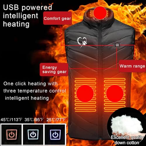JIEMUXIU Heated Vest for Men Women Lightweight Plus Size Heated Jacket Vests Winter Body Warmer Thermal Vest Coats3