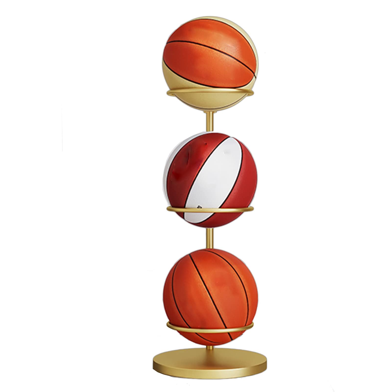 Metalowy stojak do przechowywania piłek na 3 piłki do koszykówki, pionowy uchwyt ekspozycyjny do domu, biura, garażu, 26 x 70 cm, koszykówka na sprzęt sportowy