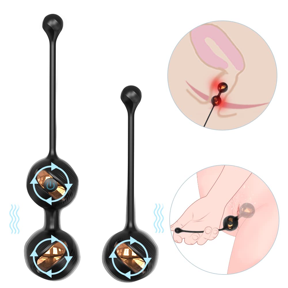 Silicone Kegēl Bàll 2 in 1 Palline Per il Pelvico Palline, 9 Modalità di Màssaggio, para Controllo della Vescica ed Esercizi del Pavimento Pelvico per Donna,USB Ricaricabile