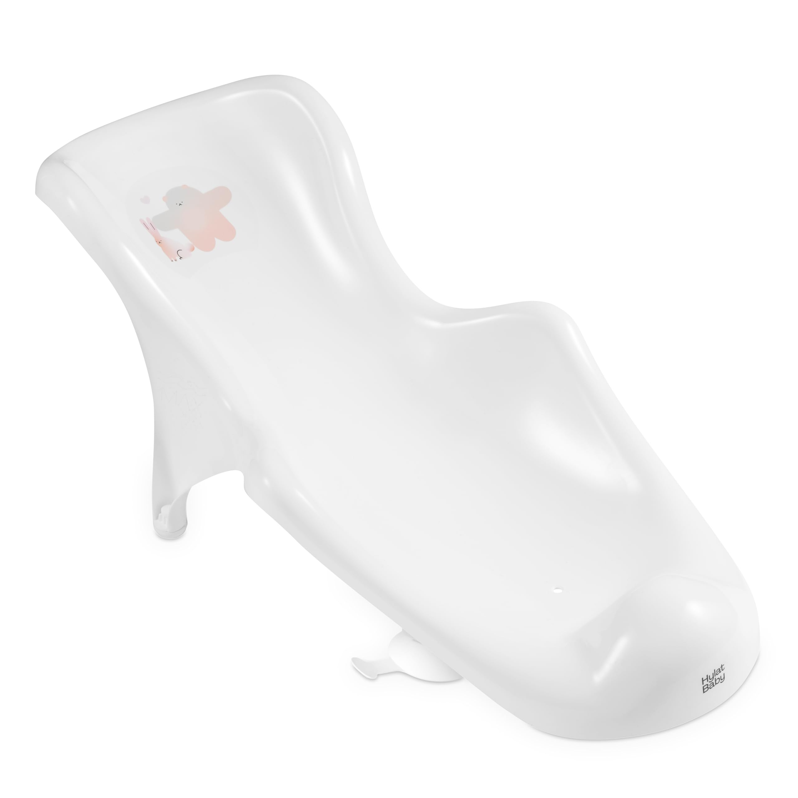 Hylat Baby Vaschetta Bagnetto Neonato e Riduttore con Tappo - Friends Bianca - Certificato TÜV Rheinland - Stabile e Confortevole, Ideale per Bambini fino a 12 Mesi - Collezione Lite - Sdraietta