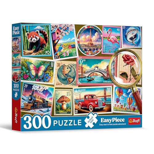 Trefl - Puzzle EasyPiece: Timbres-Poste - 300 Pièces - Grandes Pièces, Assemblage Facile, pour Les Adultes et Les Enfants à partir de 10 Ans