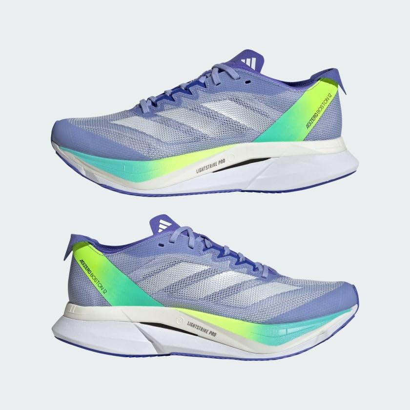 Image of adidas Womens Adizero Boston 12 Running Sneakers Shoes - Blue