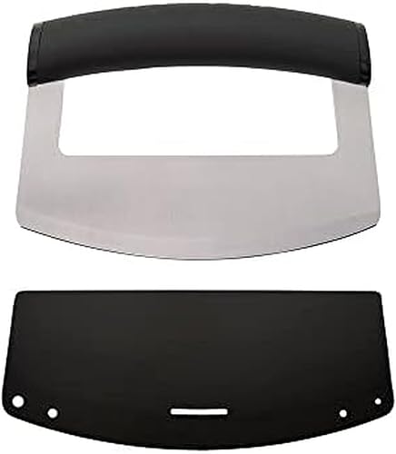 KitchenAid Cuchillo Mezzaluna con hoja curvada de acero inoxidable con mango ergonómico, 6 pulgadas, color negro