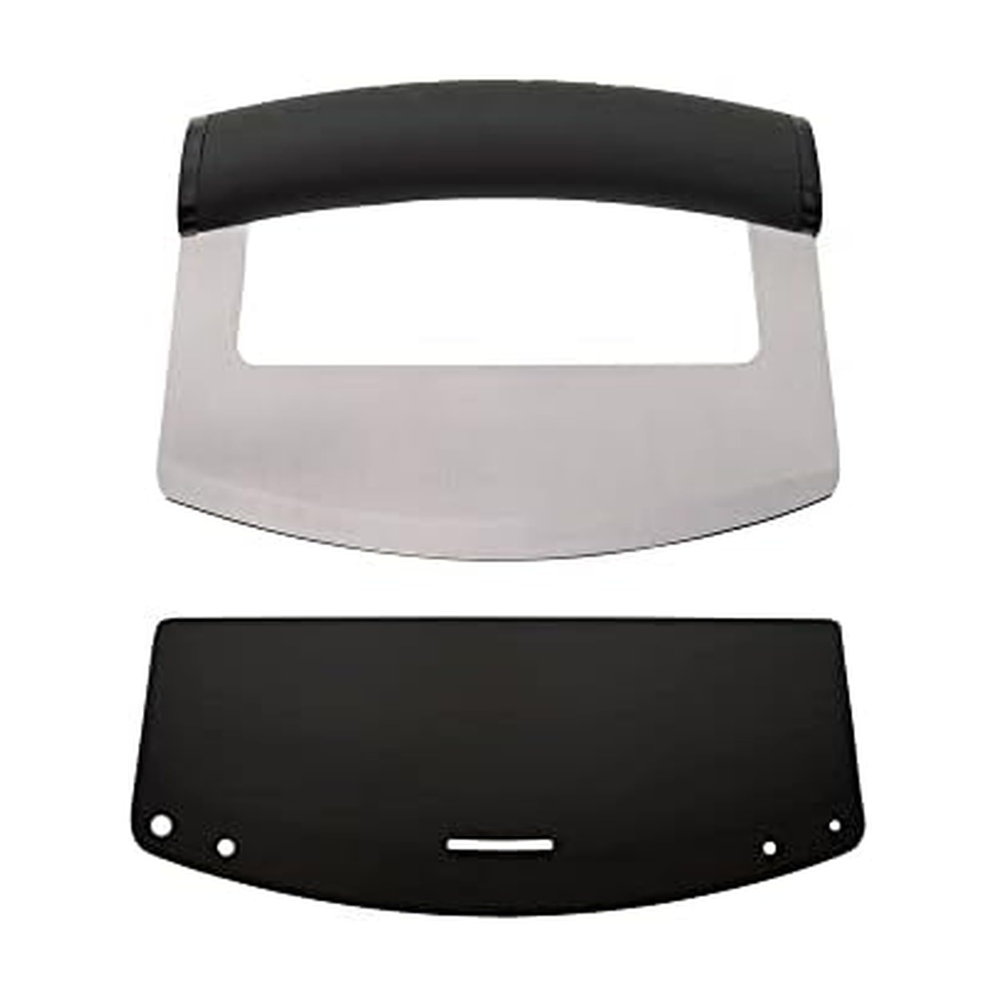 KitchenAid Mezzaluna Knife with Stainless Steel Curved Blade with Ergonomic Handle, 6 Inch, Black