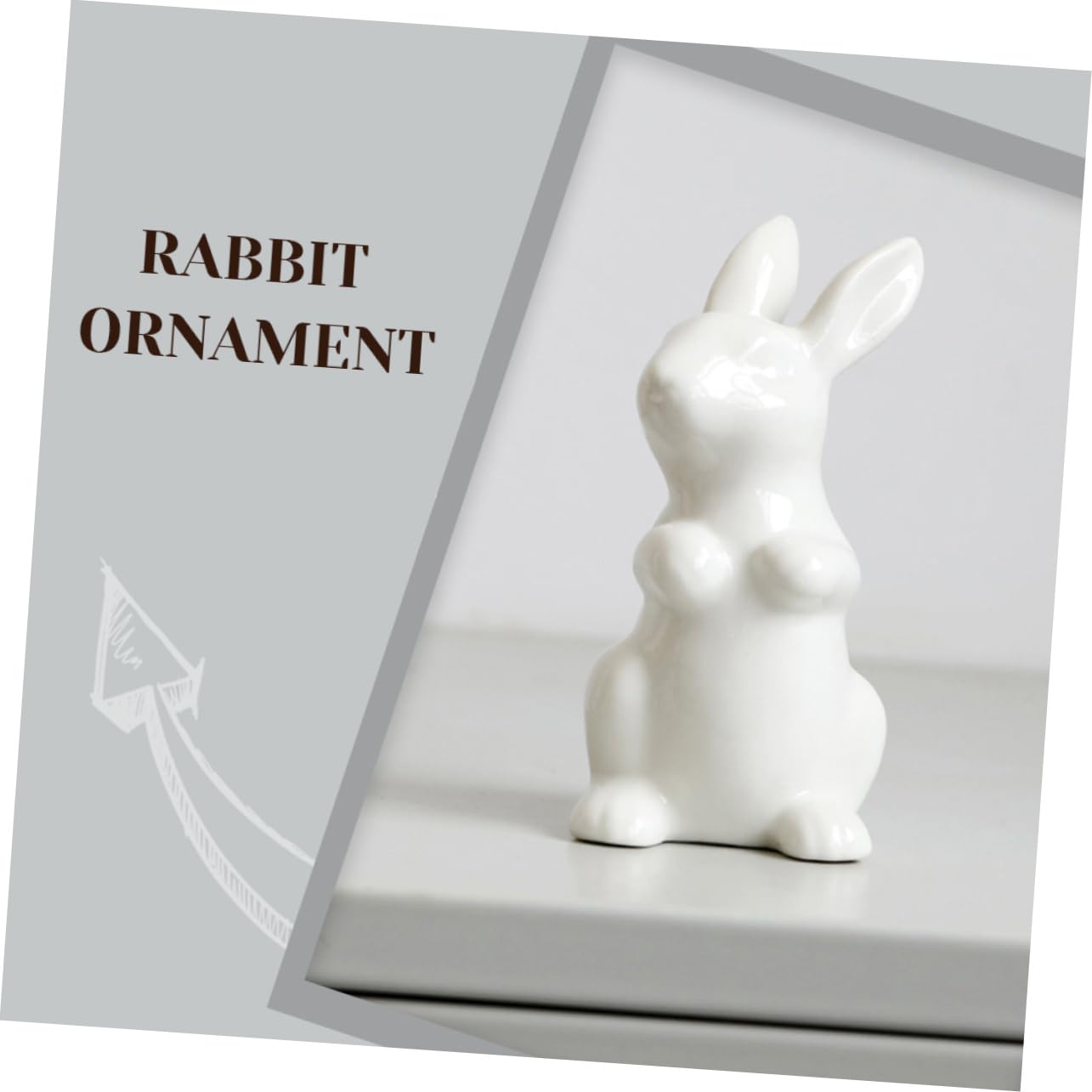 ULTECHNOVO 4 Stück Teiliges Weiße Keramik Hasenfiguren Kleine Osterdeko für Wohn und Kinderzimmer Robuste Desktop Dekoration mit Feiner Verarbeitung Kompakt und Langlebig für Vielseitige