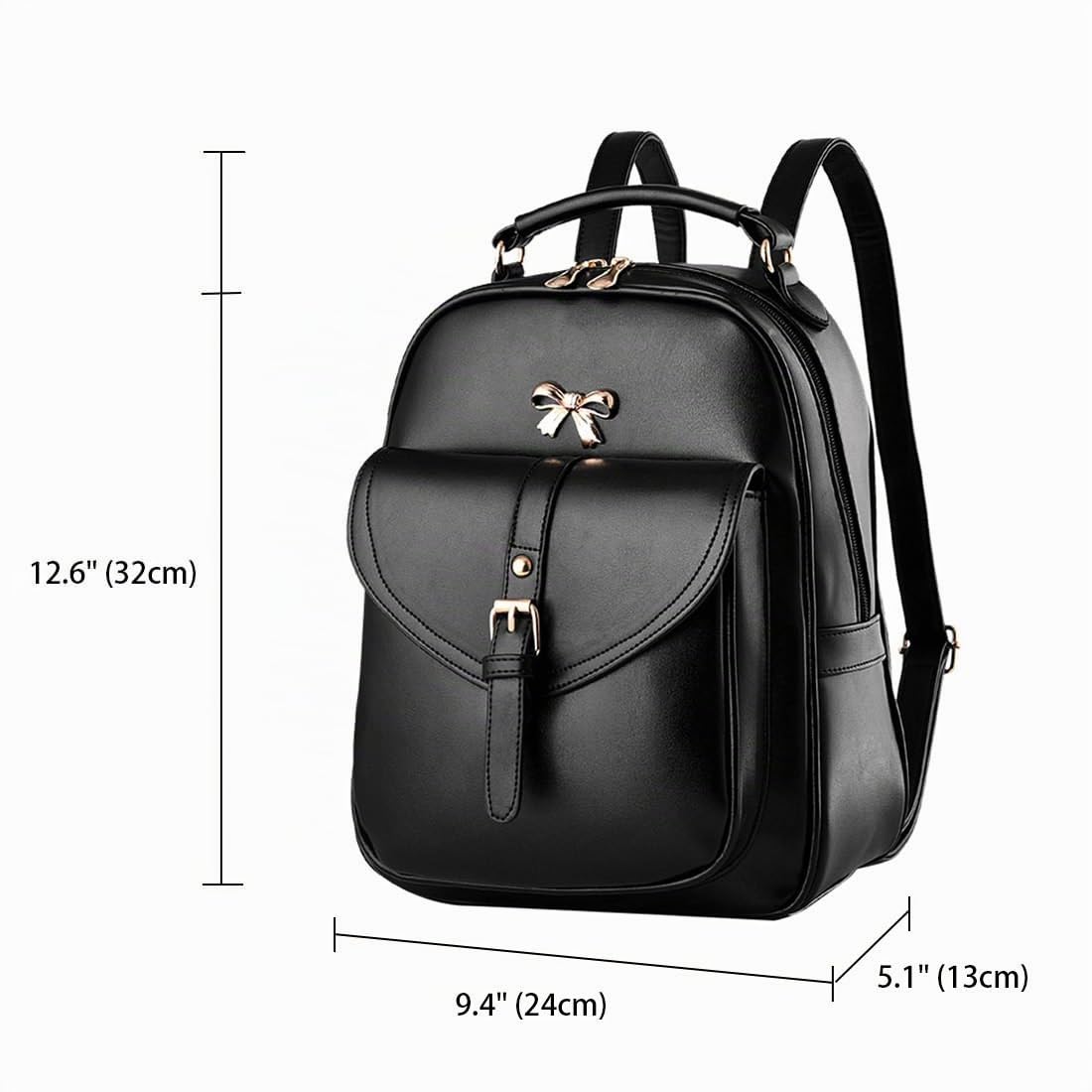 AINUOEY Donna Borse a Zaino Borsa a Zainetto Elegante Tracolla Zaini Firmate Marca Zainetti Antifurto PU pelle 76605 1 pz Nero