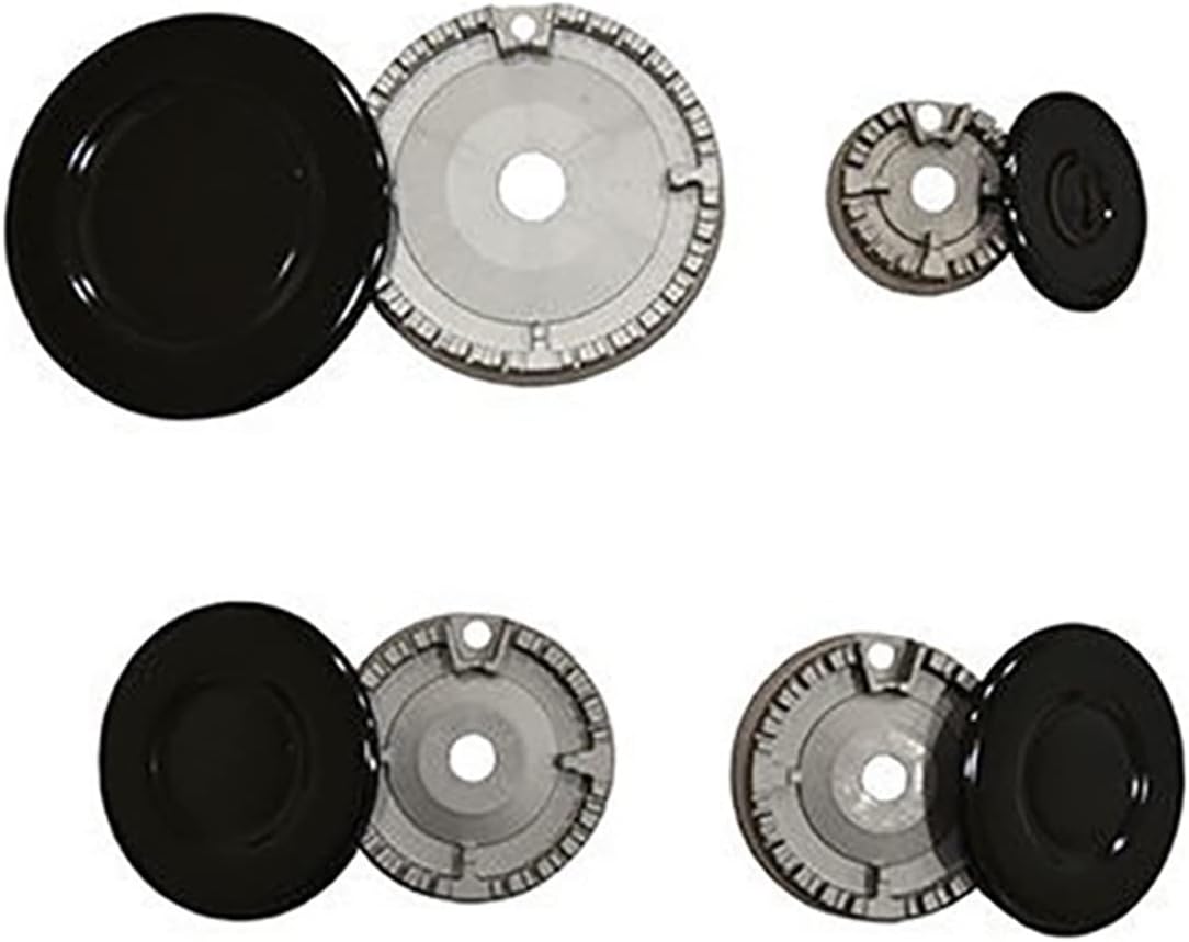 JUSTYAOFENG Universal Cooker Hat Set Oven Gas Hob Burner Crown Flame Cap Cover for Kitchen Fit to Most Stove Handles Lid Kit Quality Metal Stove knob -