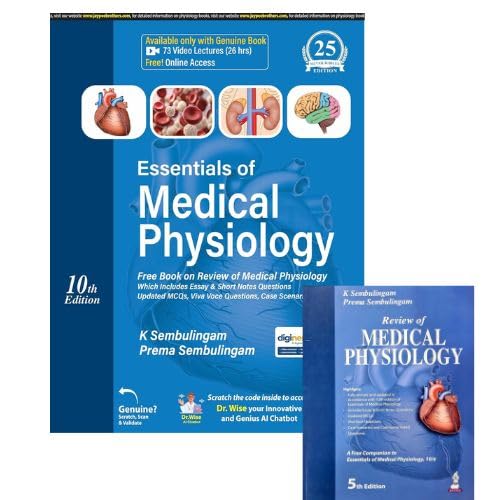 Image of Essentials of Medical Physiology By K Sembulingam & Prema Sembulingam - Free Book on Review of Medical Physiology - New 10th Edition 2024 - 25